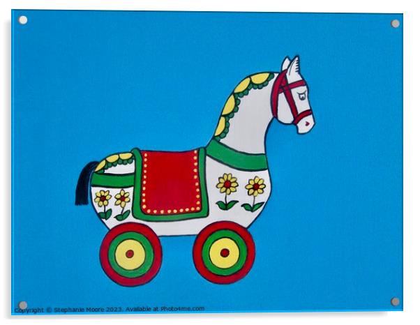 Toy wooden horse Acrylic by Stephanie Moore
