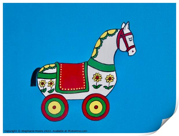 Toy wooden horse Print by Stephanie Moore