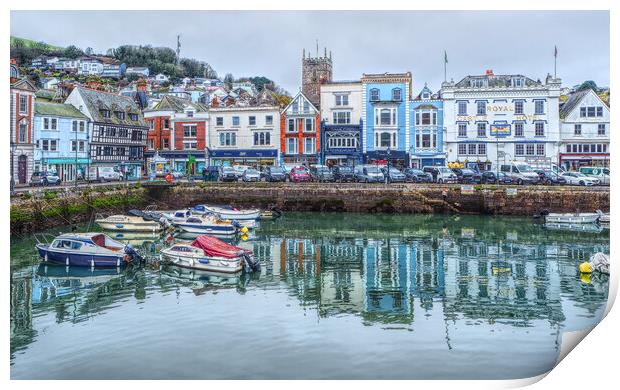 Dartmouth Harbour and Quay. Print by Darren Galpin