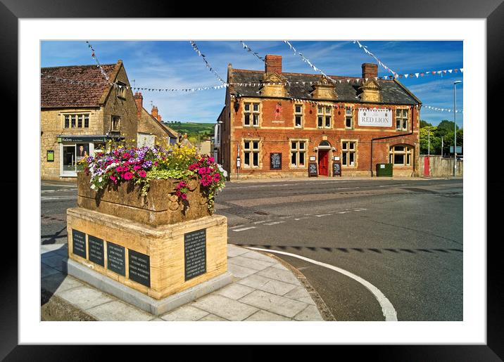 Beaminster Square and Red Lion Framed Mounted Print by Darren Galpin