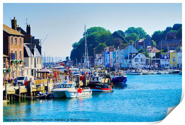 Weymouth Harbour Print by Alison Chambers
