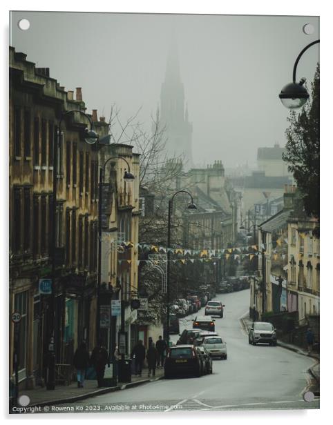 Misty Morning on Walcot Street  Acrylic by Rowena Ko