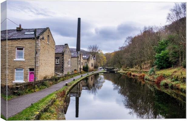 Serene Beauty on Rochdale Canal Canvas Print by Steve Smith
