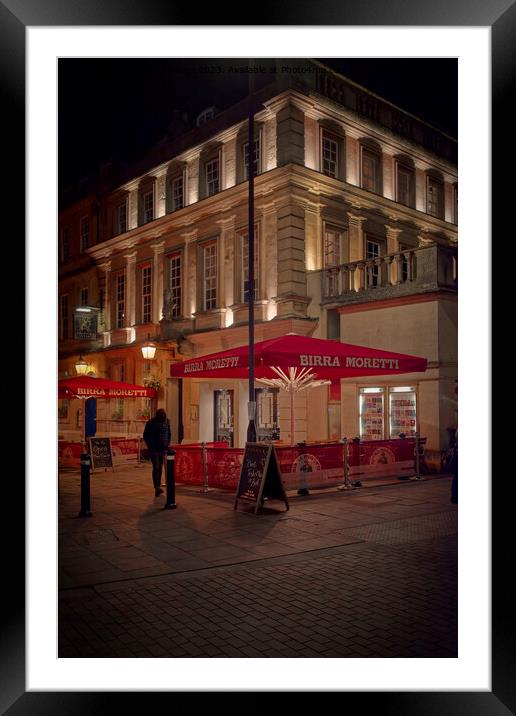The Theatre Royal Bath at night Framed Mounted Print by Duncan Savidge