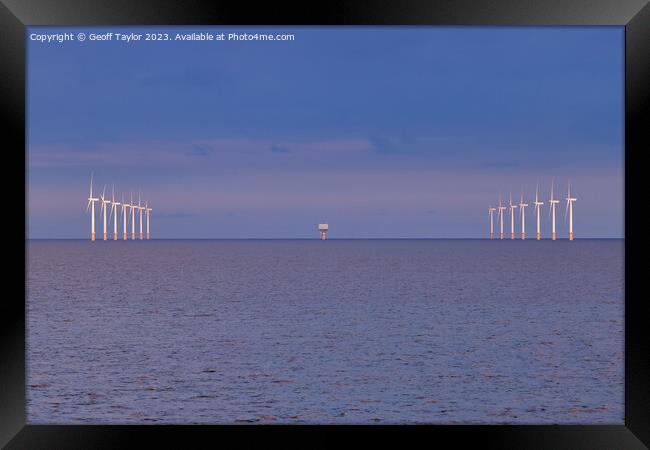 Between the turbines Framed Print by Geoff Taylor