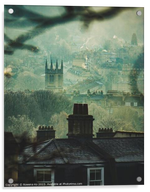 Misty View of Bath City  Acrylic by Rowena Ko