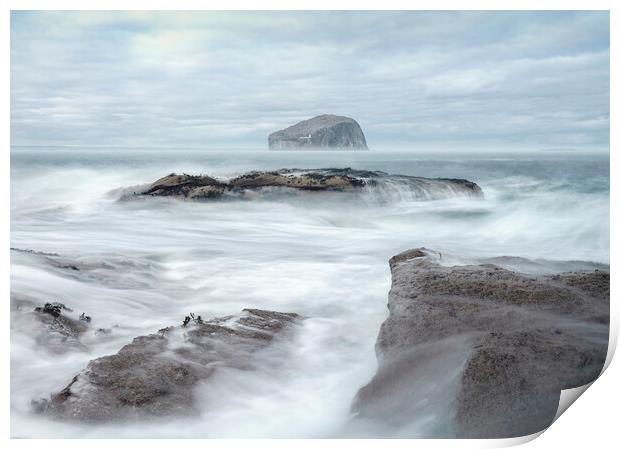 White surf and Bass Rock  Print by Anthony McGeever