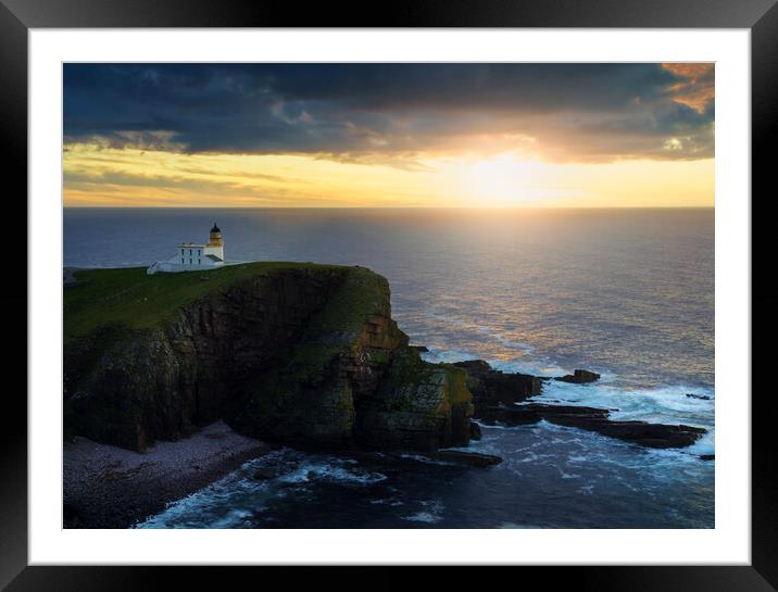 Beautiful Sunset over Stoer Lighthouse Framed Mounted Print by Anthony McGeever