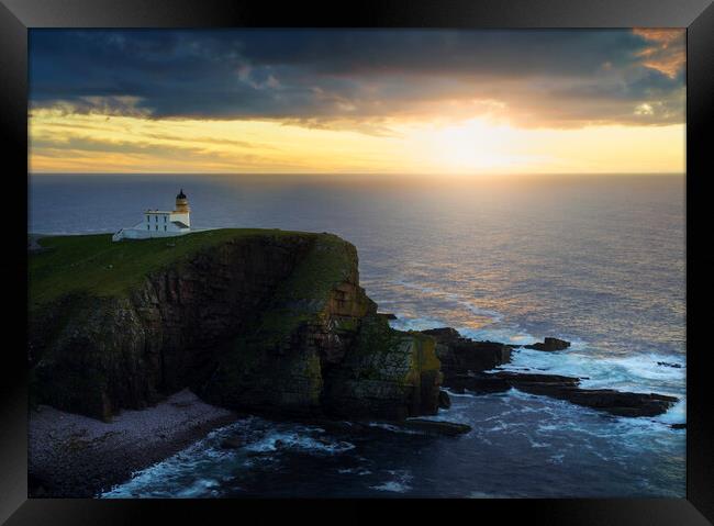 Beautiful Sunset over Stoer Lighthouse Framed Print by Anthony McGeever