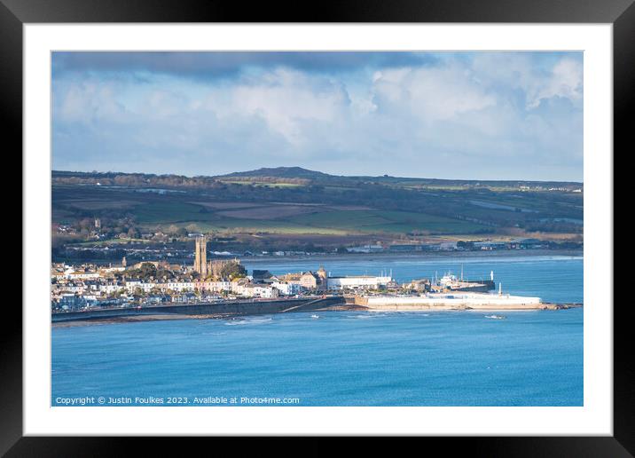 Penzance harbour, Cornwall Framed Mounted Print by Justin Foulkes