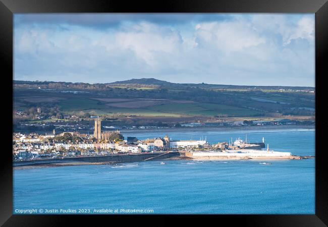 Penzance harbour, Cornwall Framed Print by Justin Foulkes