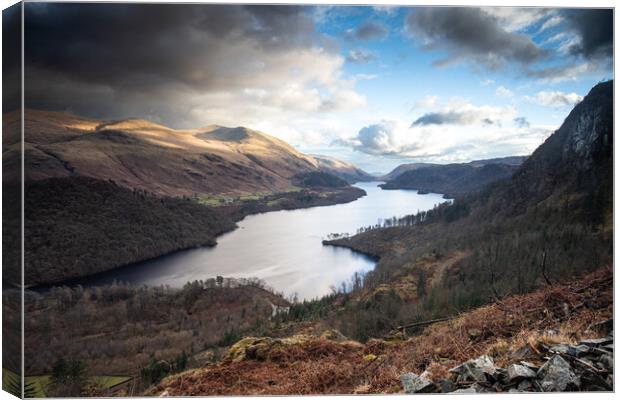 Unsettled Thirlmere Canvas Print by Dan Kemsley