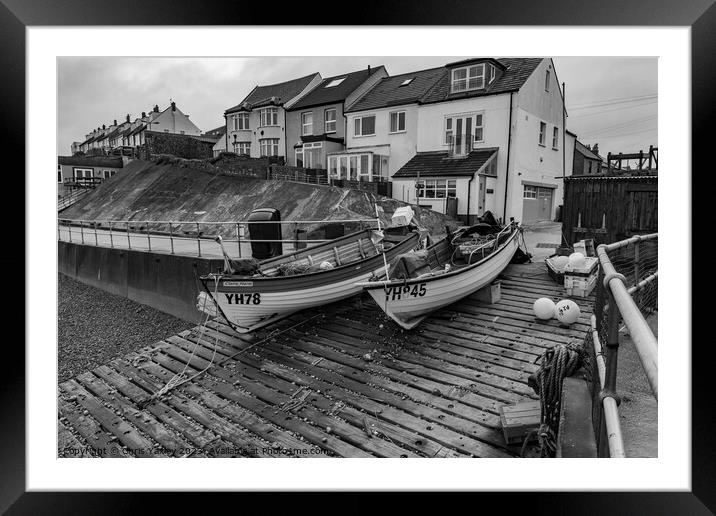 Fishing boats on the Norfolk coast Framed Mounted Print by Chris Yaxley
