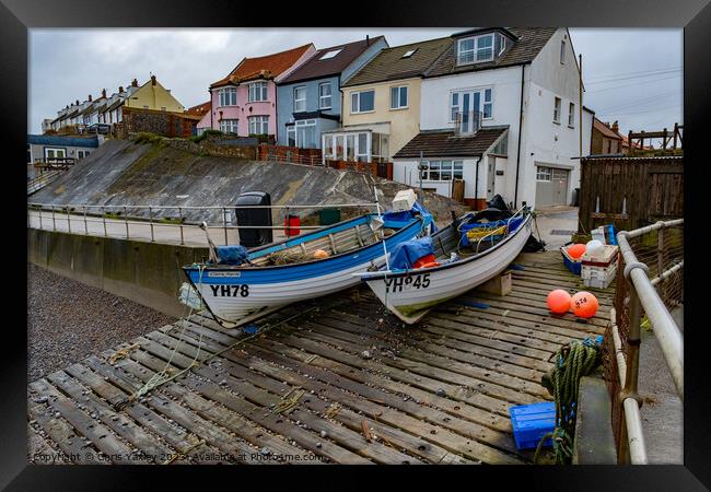Fishing boats on the Norfolk coast Framed Print by Chris Yaxley