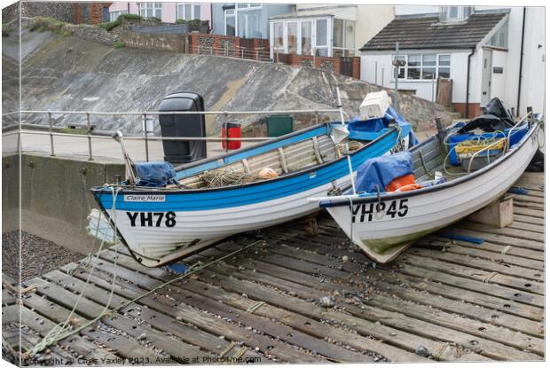 Fishing boats on the North Norfolk coast Canvas Print by Chris Yaxley