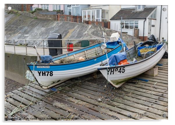 Fishing boats on the North Norfolk coast Acrylic by Chris Yaxley