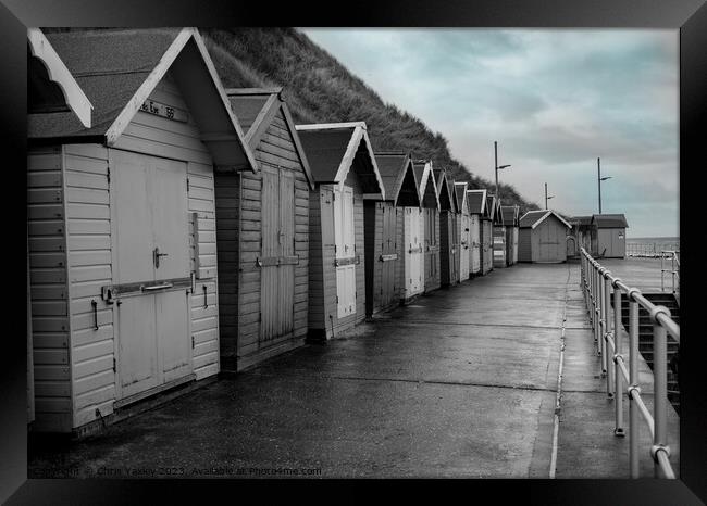 Seaside beach huts Framed Print by Chris Yaxley