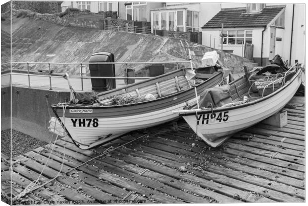 Crab fishing boats on the slipway Canvas Print by Chris Yaxley