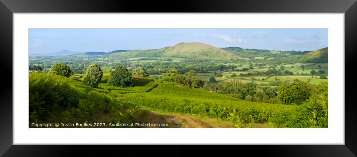 The Lawley from Long Mynd, Shropshire Framed Mounted Print by Justin Foulkes