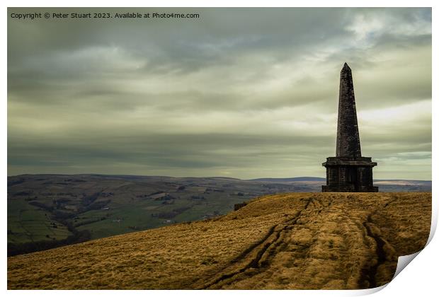 Hiking along the Pennine Way between Hebden Bridge and Todmorden Print by Peter Stuart