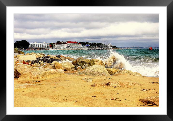 Sandbanks From Shell Bay Framed Mounted Print by Louise Godwin