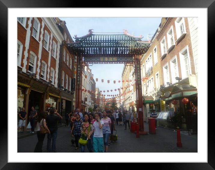 Bustling China Town in London Framed Mounted Print by Simon Hill