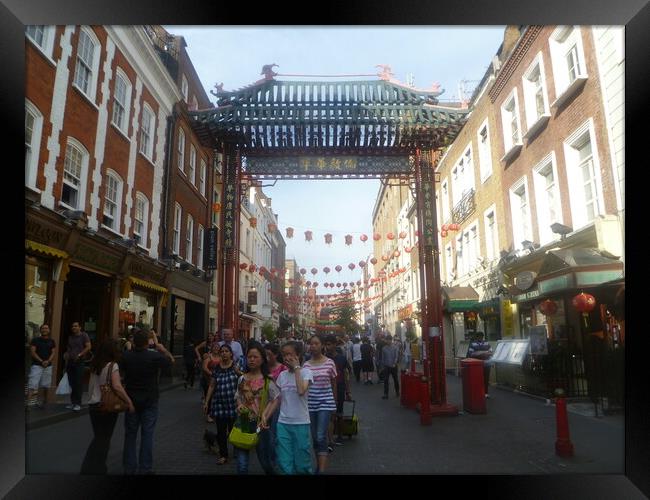 Bustling China Town in London Framed Print by Simon Hill