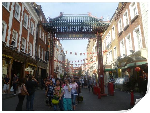 Bustling China Town in London Print by Simon Hill
