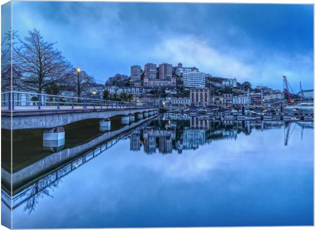 Torquay Harbour and Marina at Dusk Canvas Print by Darren Galpin