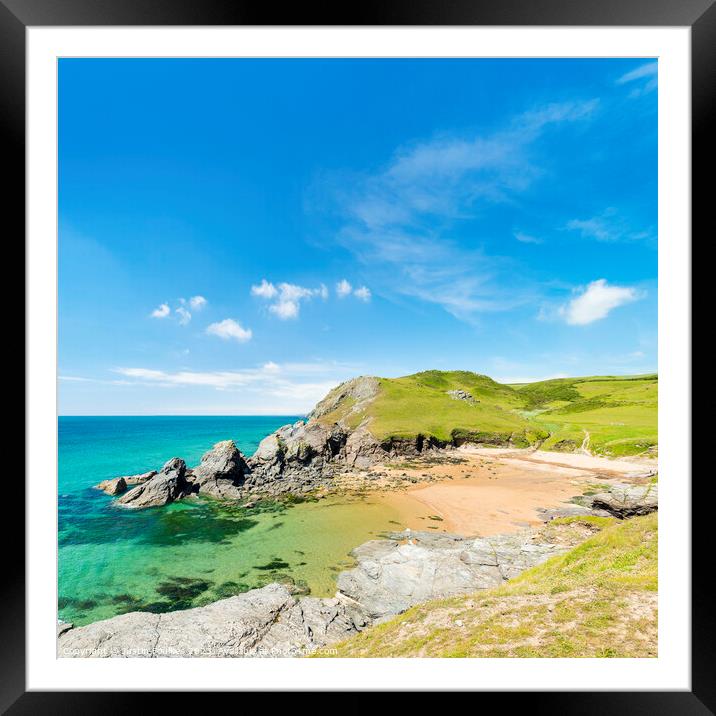 Soar Mill Cove, South Hams, Devon Framed Mounted Print by Justin Foulkes
