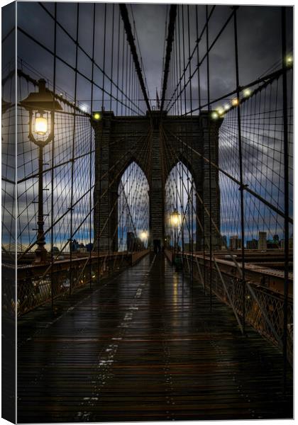 Crossing In The Rain Canvas Print by Chris Lord