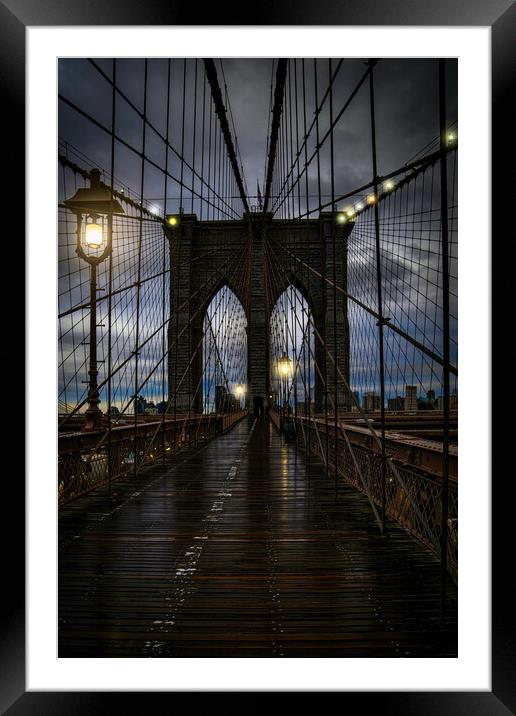 Crossing In The Rain Framed Mounted Print by Chris Lord