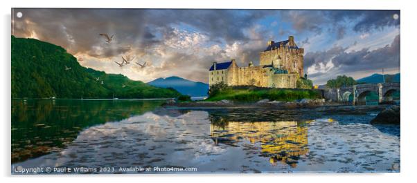 Enigmatic Eilean Donan Castle at Sunset Acrylic by Paul E Williams