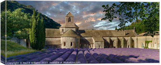 The truly magical Senanque Abbey surrounded by flowering lavender Canvas Print by Paul E Williams
