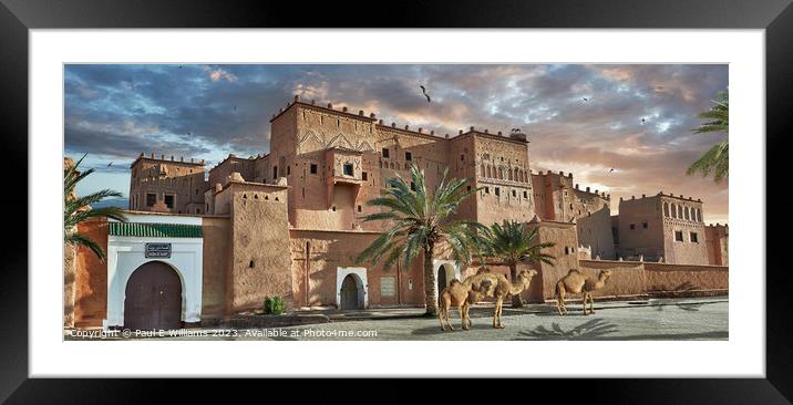 The Imposing picturesque Berber Kasbah Palace of Taourirt at sunrise Framed Mounted Print by Paul E Williams