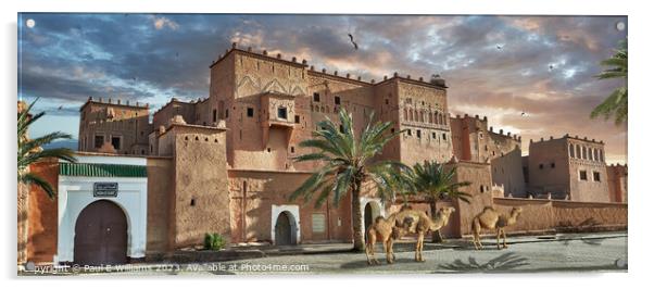 The Imposing picturesque Berber Kasbah Palace of Taourirt at sunrise Acrylic by Paul E Williams