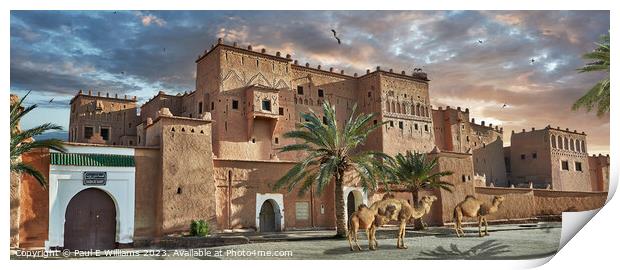The Imposing picturesque Berber Kasbah Palace of Taourirt at sunrise Print by Paul E Williams