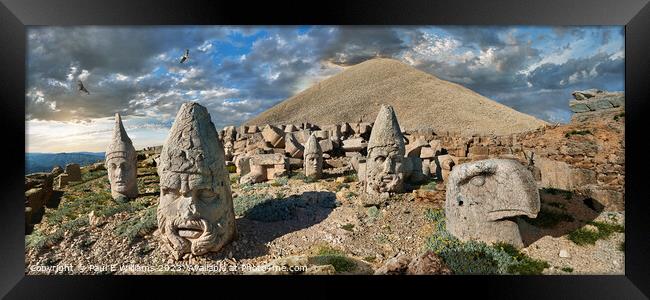 The spectacular ancient statues of Mount Nemrut mausoleum  Framed Print by Paul E Williams