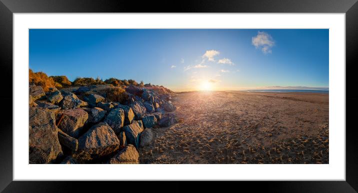 North Norfolk beach sunset and rocks Framed Mounted Print by Simon Bratt LRPS