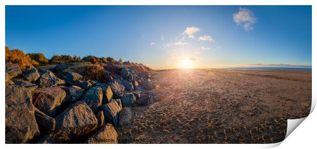 North Norfolk beach sunset and rocks Print by Simon Bratt LRPS