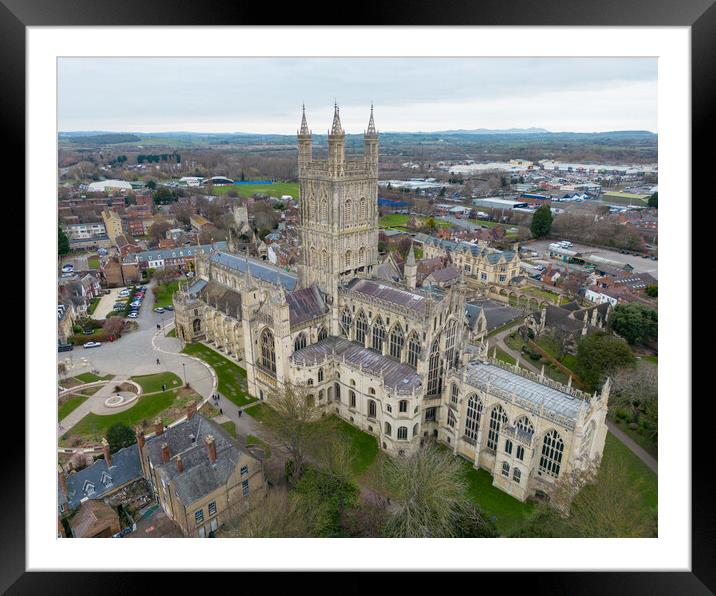 Gloucester Cathedral From The Air Framed Mounted Print by Apollo Aerial Photography