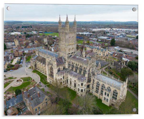 Gloucester Cathedral From The Air Acrylic by Apollo Aerial Photography