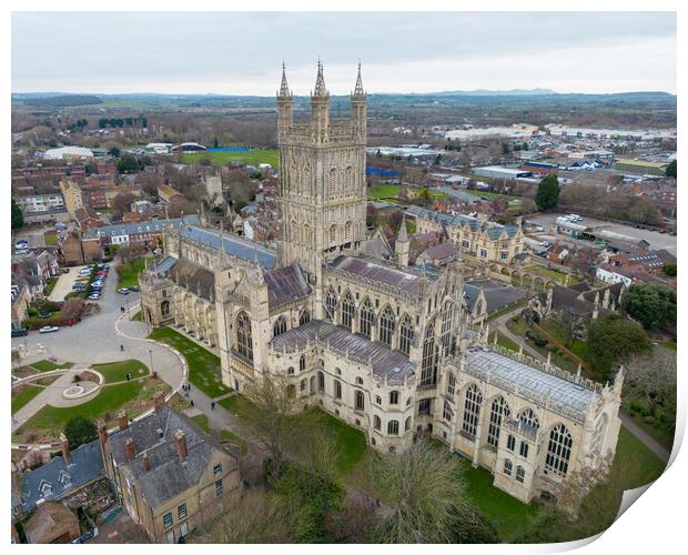 Gloucester Cathedral From The Air Print by Apollo Aerial Photography