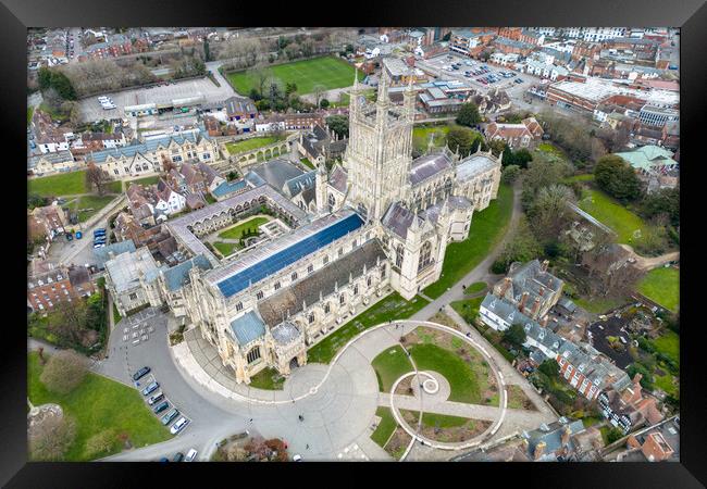Gloucester Cathedral Aerial Framed Print by Apollo Aerial Photography