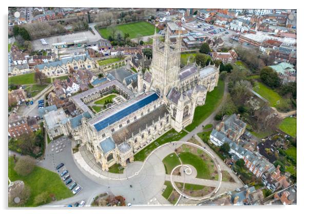 Gloucester Cathedral Aerial Acrylic by Apollo Aerial Photography