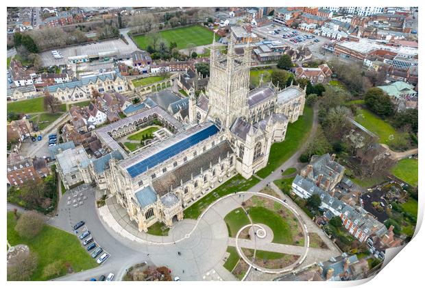 Gloucester Cathedral Aerial Print by Apollo Aerial Photography