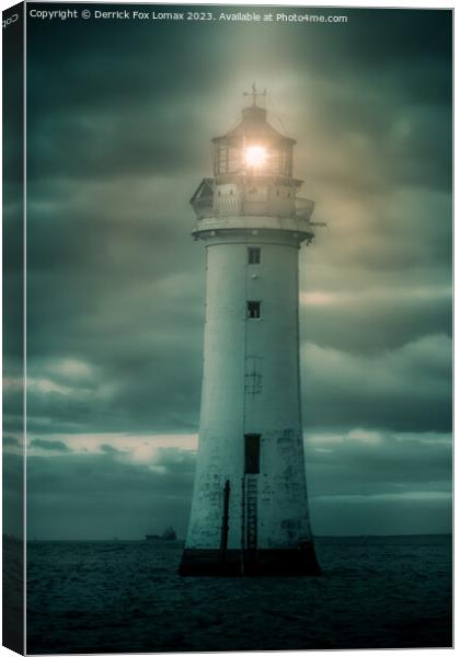New Brighton Lighthouse Canvas Print by Derrick Fox Lomax