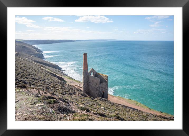 The Majestic Ruins of Wheal Coates Tin Mine Framed Mounted Print by Graham Custance