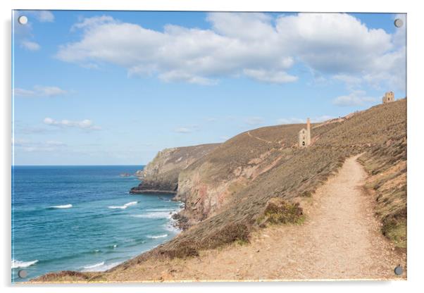 Majestic Seascape at Wheal Coates Tin Mine Acrylic by Graham Custance