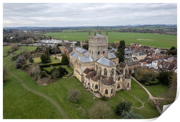 Tewkesbury Abbey Print by Apollo Aerial Photography